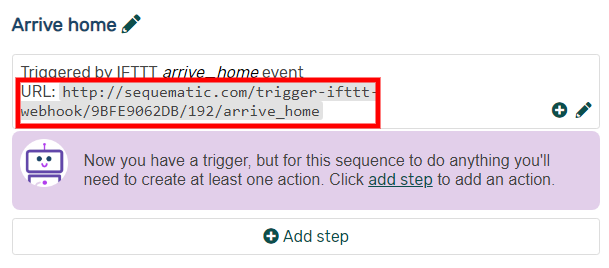 Copy the URL from the trigger you created in SEQUEmatic Copy the URL from the trigger you created in SEQUEmatic