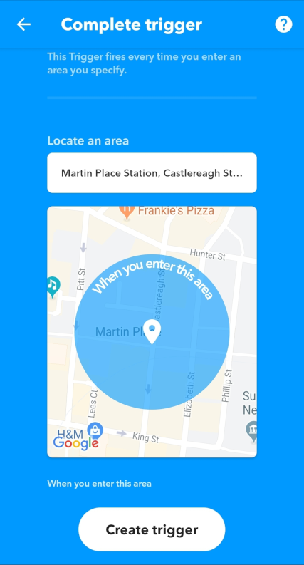 Set the area Set the area